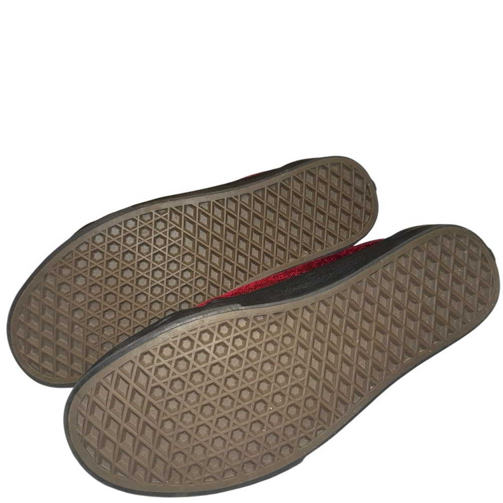 Vans Black and Red Velvet Women's Athletic Shoes - Picture 7 of 8